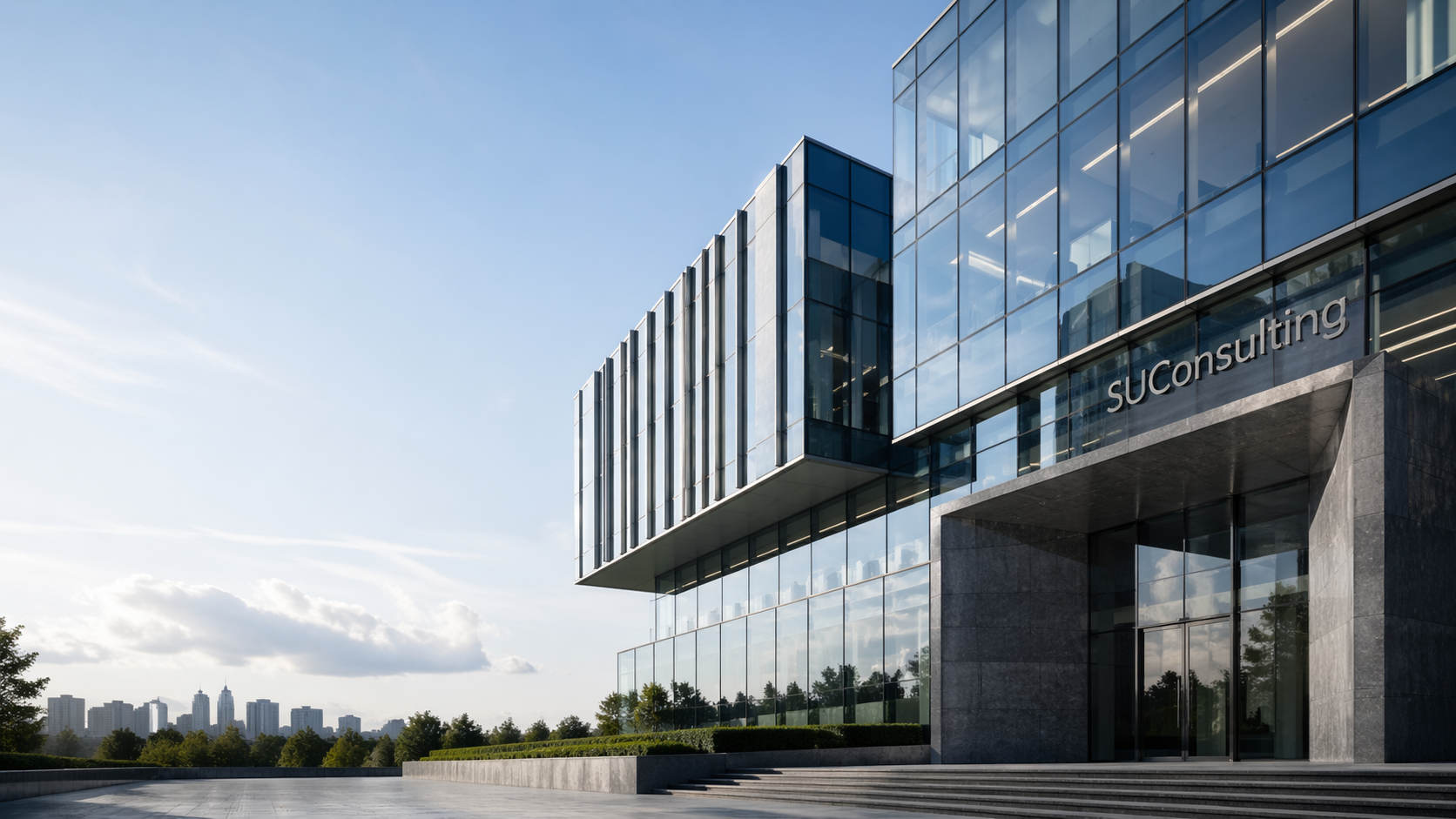 Edificio corporativo moderno representando crecimiento empresarial